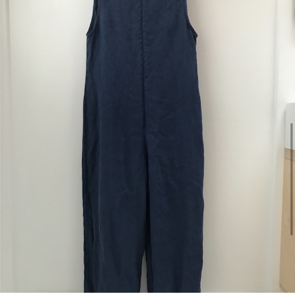 Suunday Navy Blue Linen Jumpsuit XS - Picture 3 of 7